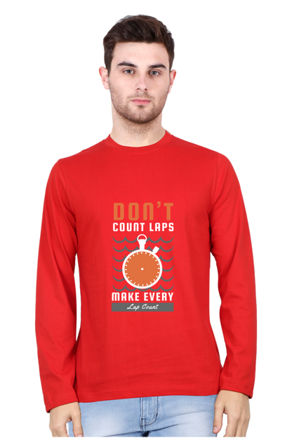 Men’s  Swimming Full Sleeve - T Shirt - Lap Count