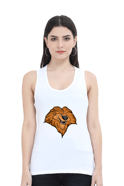 Women Animal's & Monster's Tank Top -  smile lion