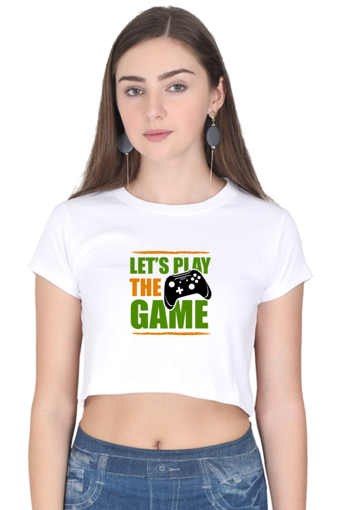 Women Gamer Crop Top - Let's Play