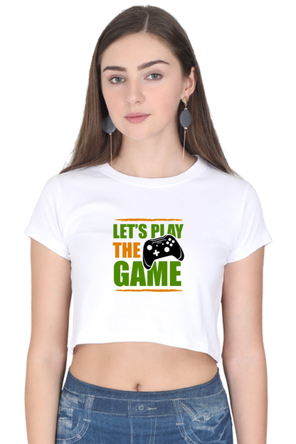 Women Gamer Crop Top - Let's Play