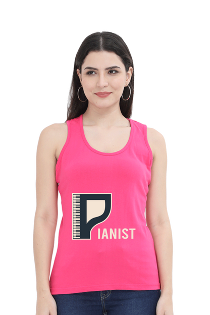 Women Music Tank Top - Pianist