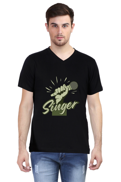 Men's V Neck T-Shirt - Singer