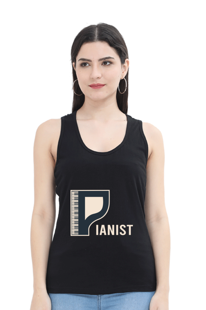 Women Music Tank Top - Pianist