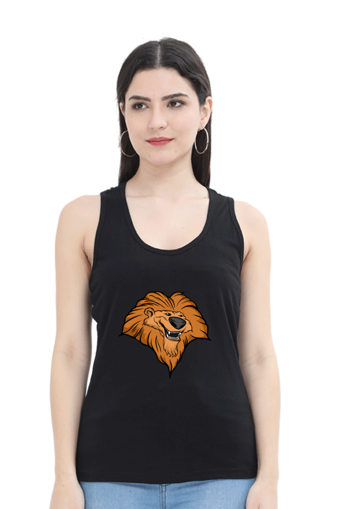 Women Animal's & Monster's Tank Top -  smile lion