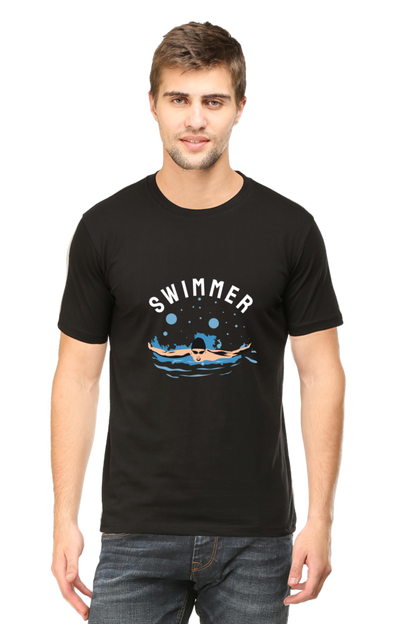 Men's Round Neck Swimming T-Shirt - Swimmer