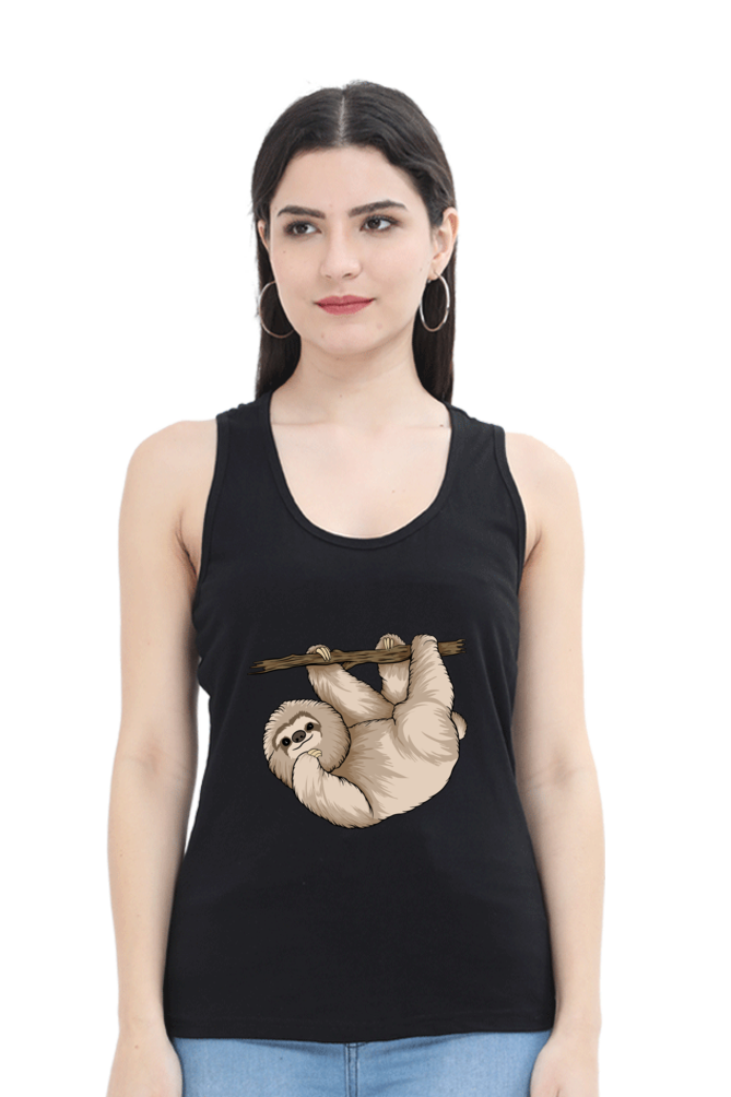 Women Sloth Tank Top - posing sloth