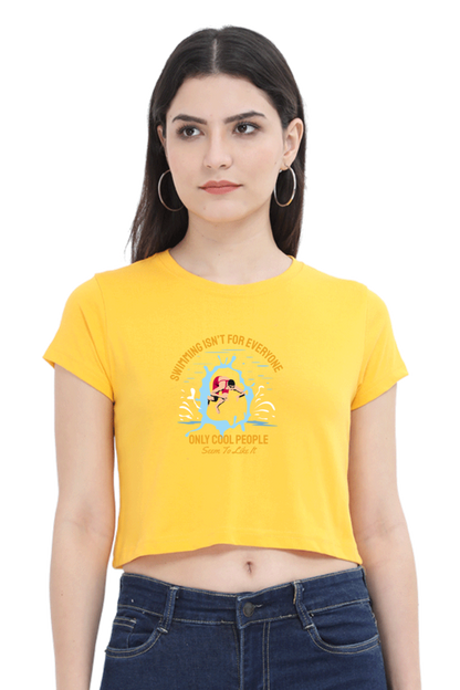 Women's Swimming Crop Top - Cool