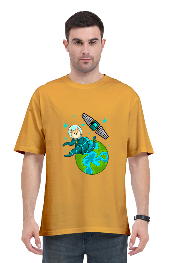 Men Animal's & Monster's  Oversized Classic T Shirt  -  cat on earth