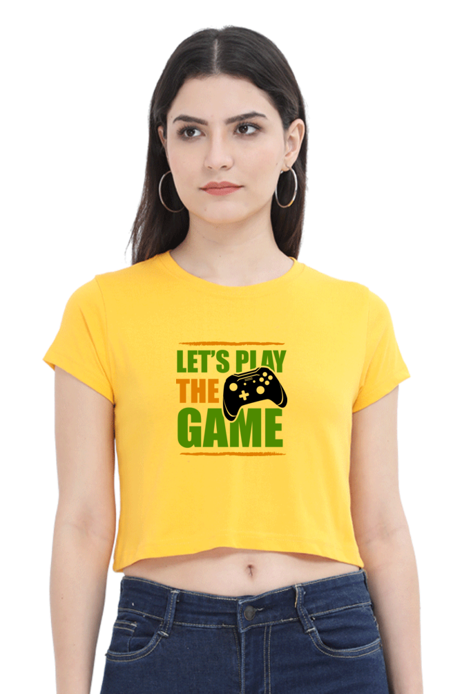 Women Gamer Crop Top - Let's Play