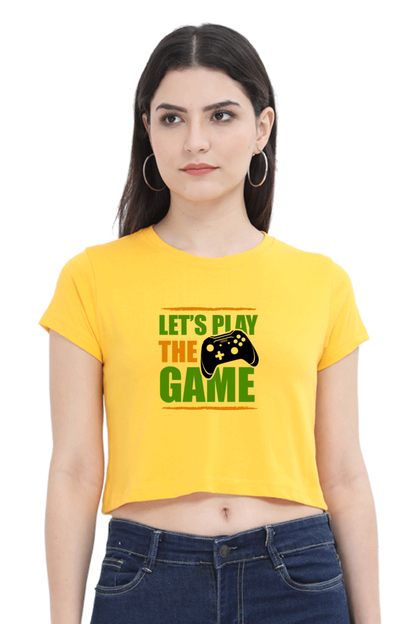 Women Gamer Crop Top - Let's Play