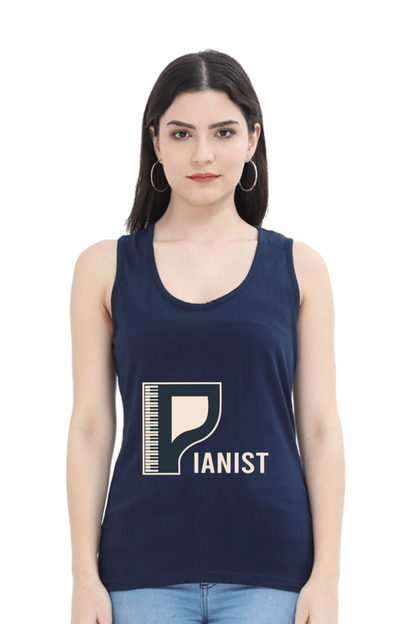 Women Music Tank Top - Pianist