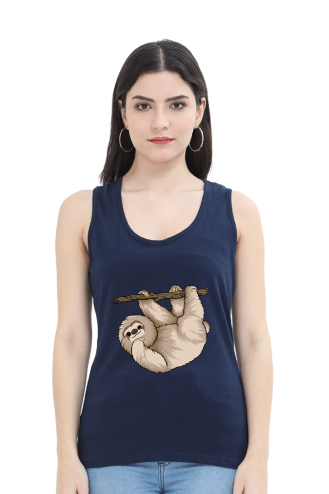 Women Sloth Tank Top - posing sloth