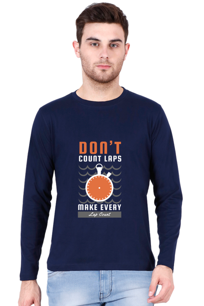 Men’s  Swimming Full Sleeve - T Shirt - Lap Count