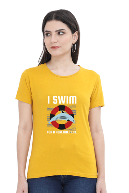 Women  Swimming Half Sleeve T-Shirt - I Swim