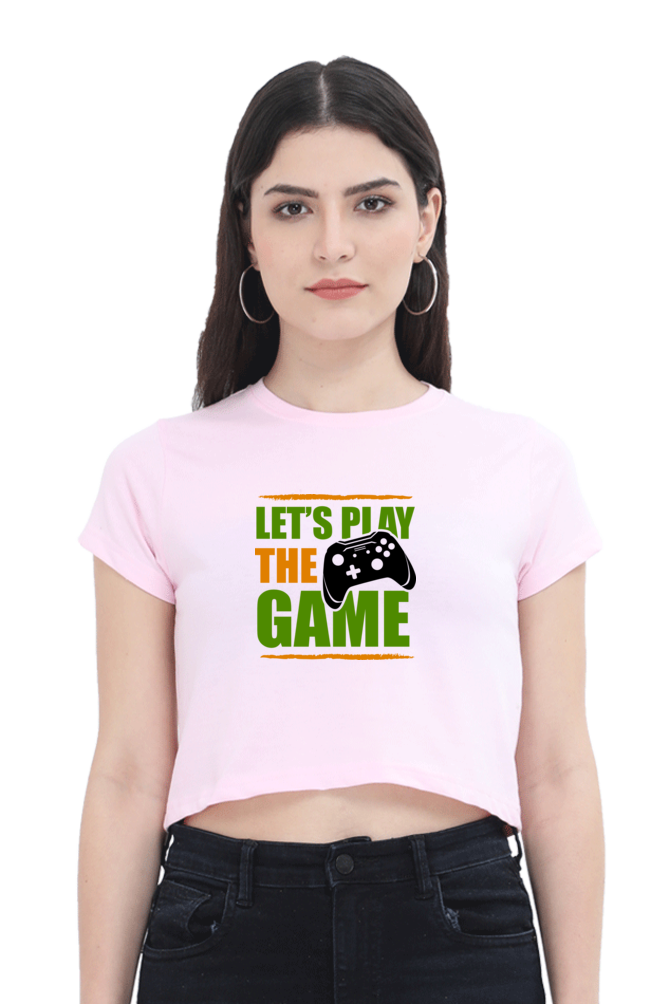 Women Gamer Crop Top - Let's Play