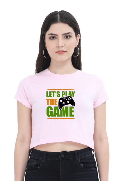 Women Gamer Crop Top - Let's Play