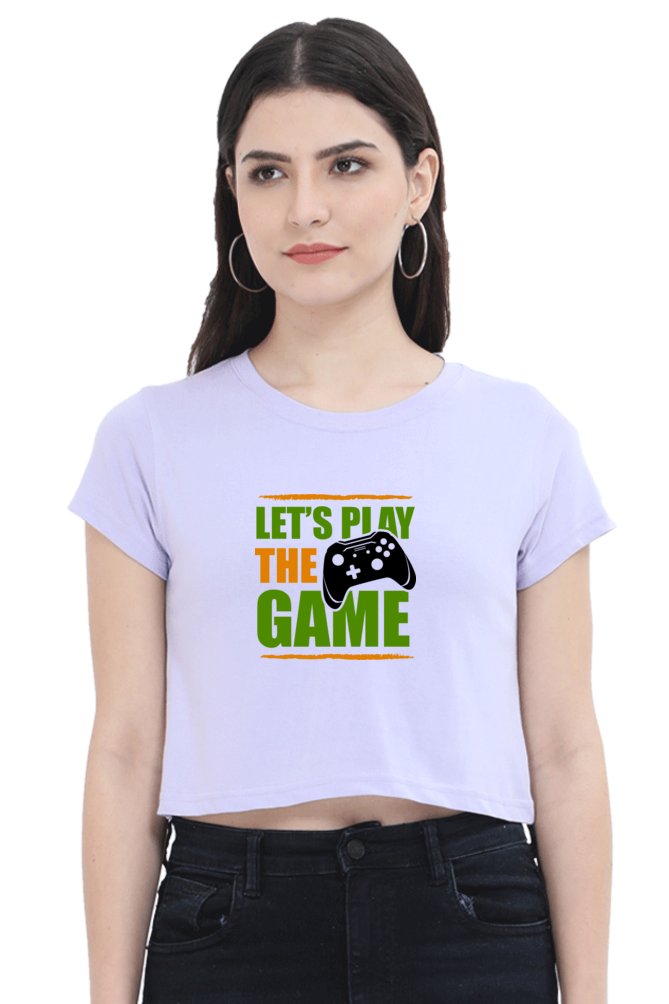 Women Gamer Crop Top - Let's Play