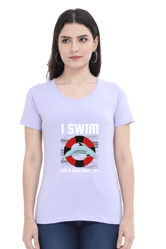 Women  Swimming Half Sleeve T-Shirt - I Swim