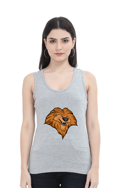 Women Animal's & Monster's Tank Top -  smile lion