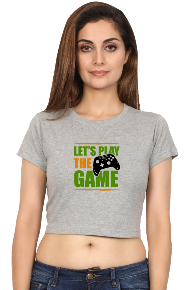 Women Gamer Crop Top - Let's Play