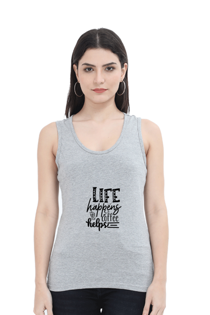 Women Funny & Queen SVG Tank Top -  Coffee