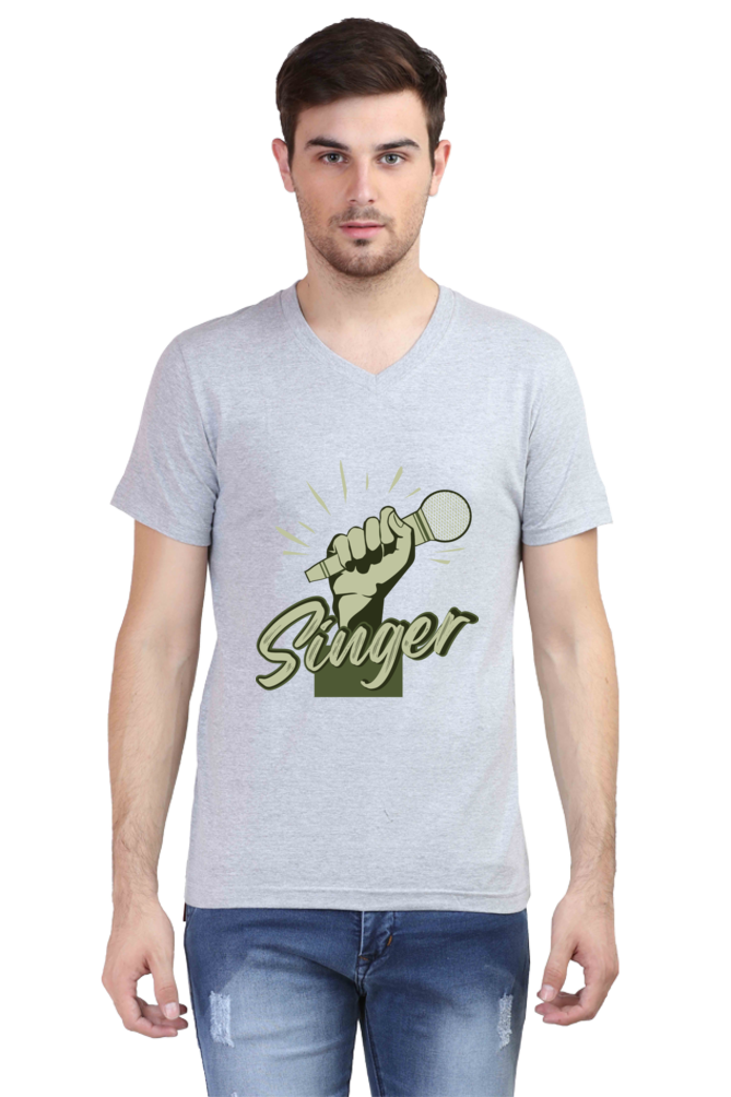 Men's V Neck T-Shirt - Singer