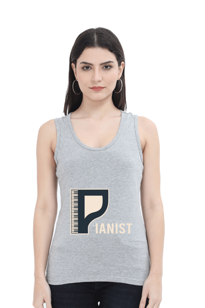 Women Music Tank Top - Pianist