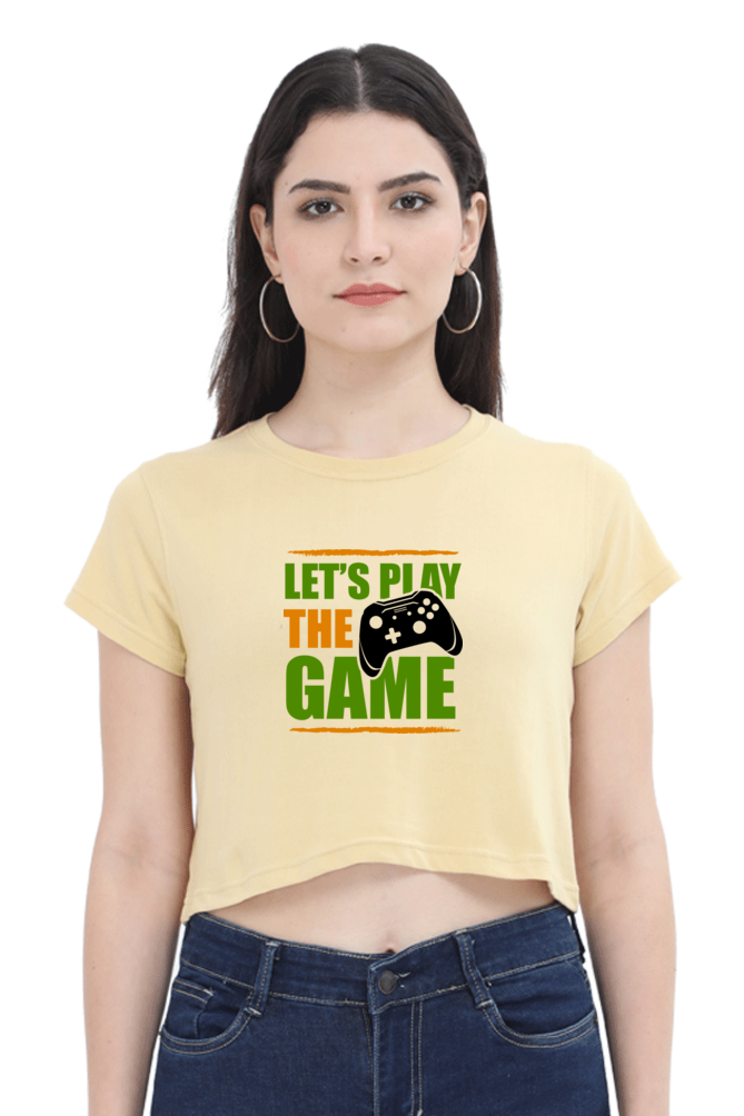 Women Gamer Crop Top - Let's Play