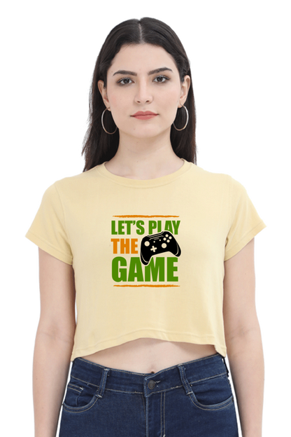 Women Gamer Crop Top - Let's Play