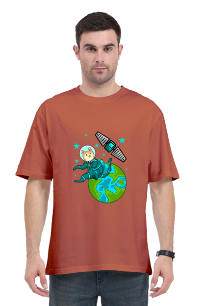 Men Animal's & Monster's  Oversized Classic T Shirt  -  cat on earth