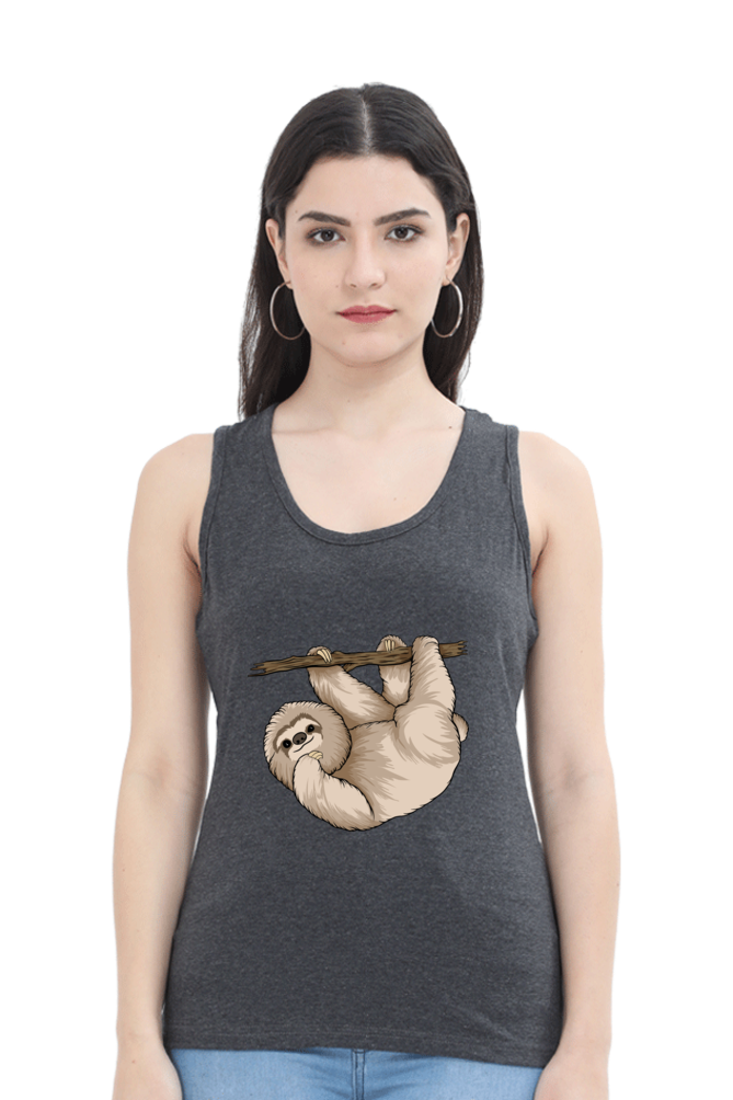 Women Sloth Tank Top - posing sloth