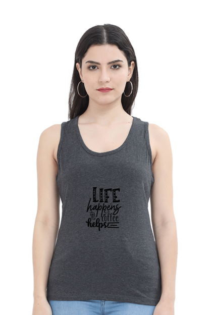 Women Funny & Queen SVG Tank Top -  Coffee