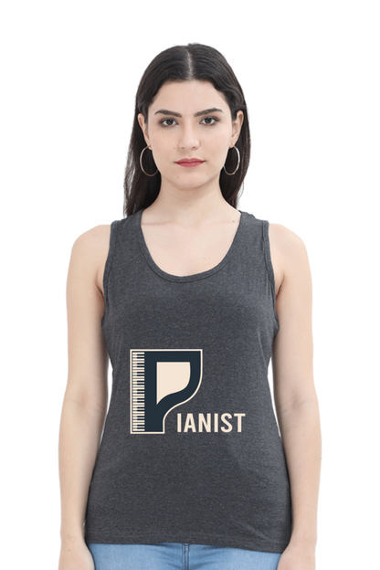 Women Music Tank Top - Pianist