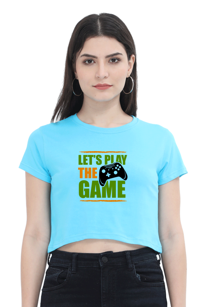 Women Gamer Crop Top - Let's Play