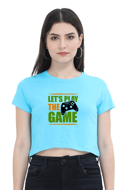 Women Gamer Crop Top - Let's Play