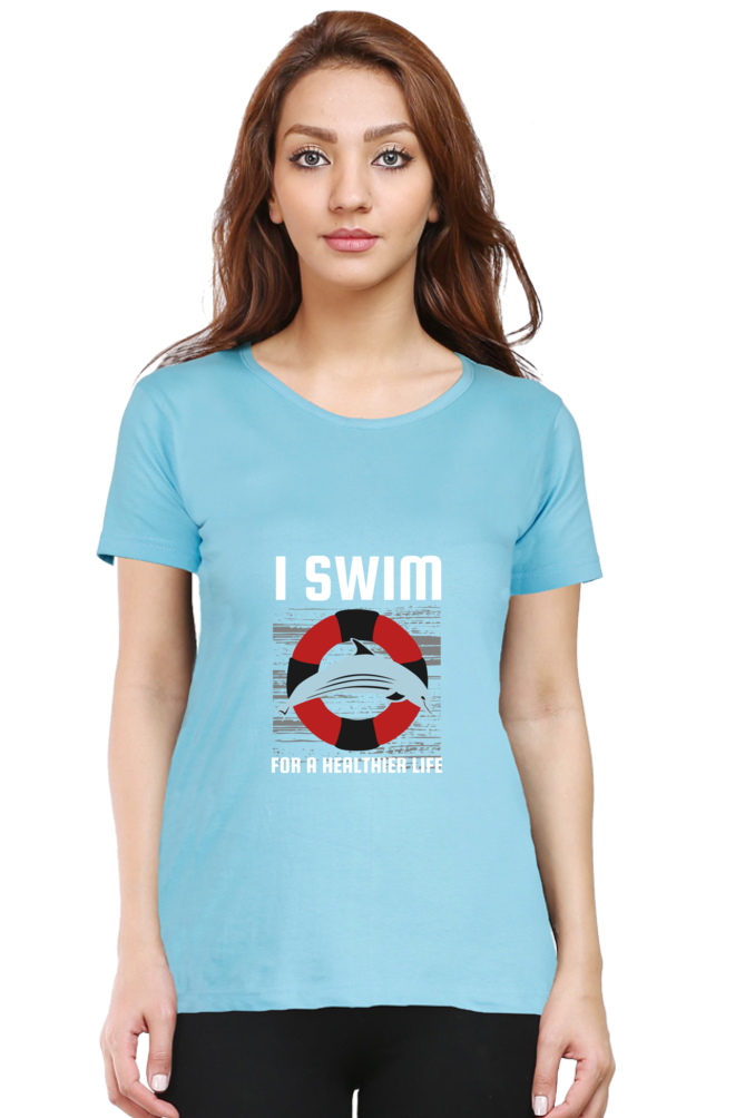 Women  Swimming Half Sleeve T-Shirt - I Swim