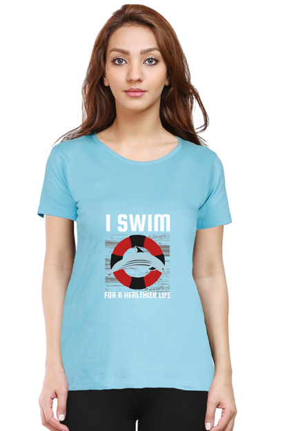 Women  Swimming Half Sleeve T-Shirt - I Swim