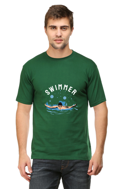 Men's Round Neck Swimming T-Shirt - Swimmer