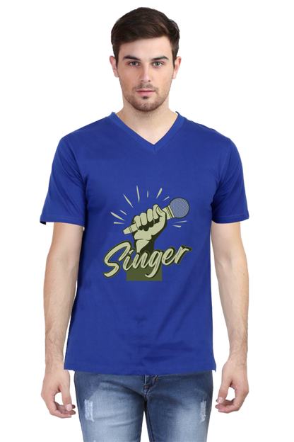 Men's V Neck T-Shirt - Singer