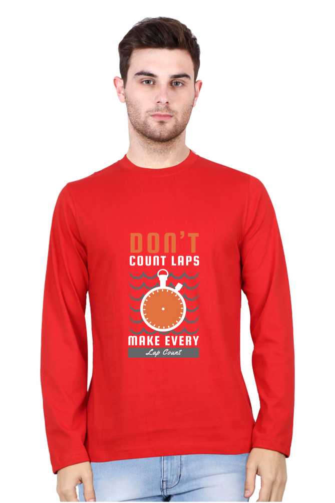 Men’s  Swimming Full Sleeve - T Shirt - Lap Count