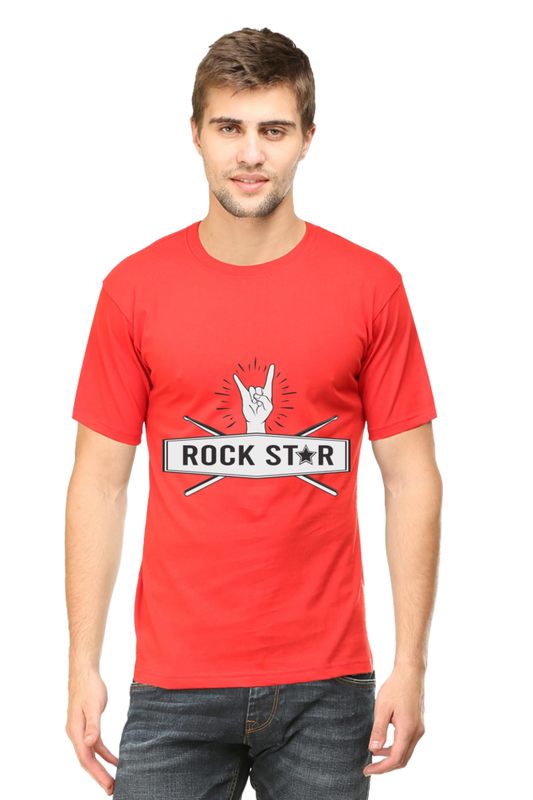 Music Unisex Cotton Round Neck T-shirt - Rock Star