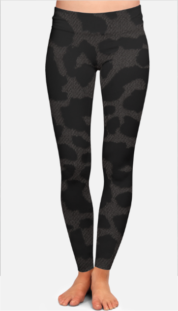 Buy Black Flocked Leopard Velvet Leggings - 12 | Leggings | Tu