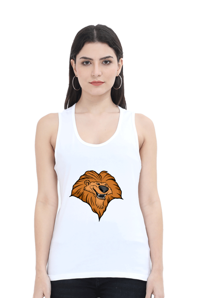 Women Animal's & Monster's Tank Top -  smile lion