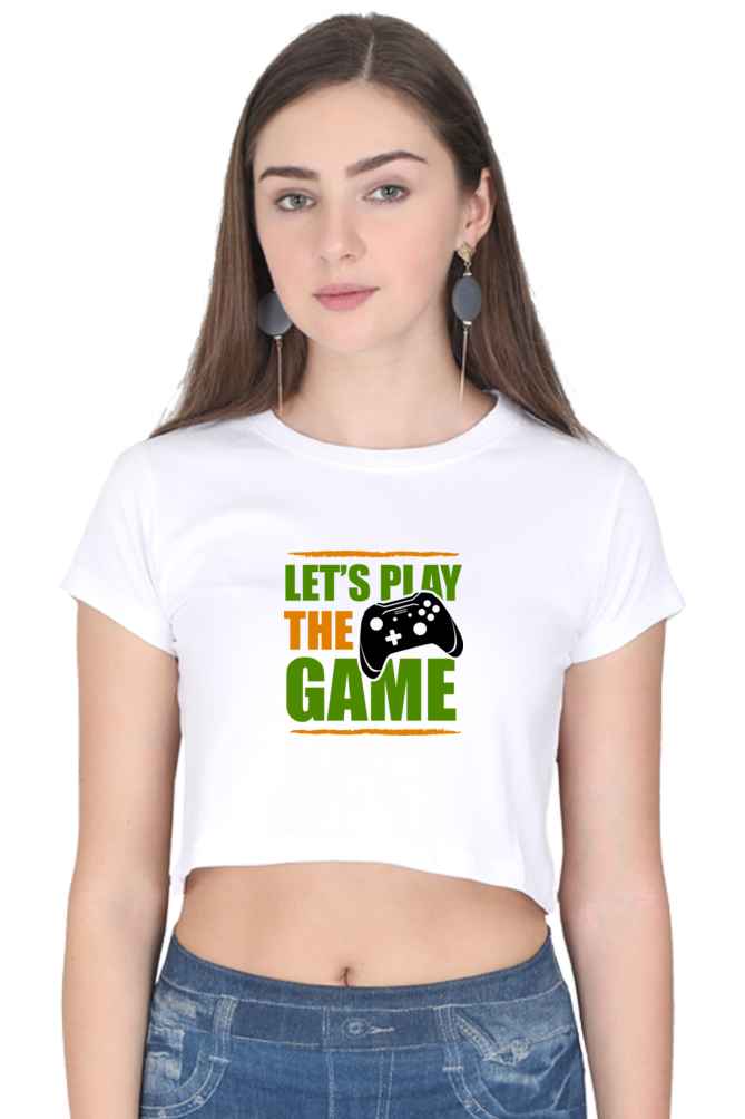 Women Gamer Crop Top - Let's Play