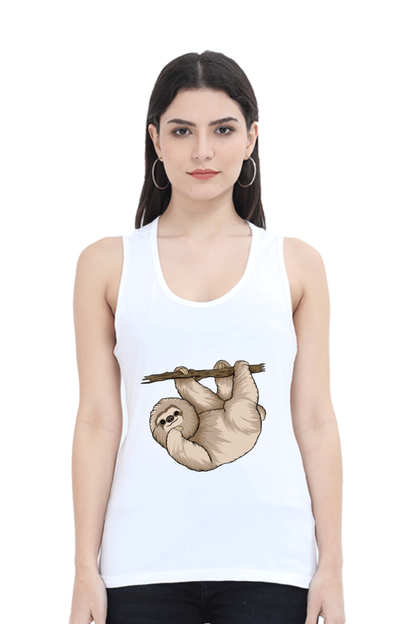 Women Sloth Tank Top - posing sloth