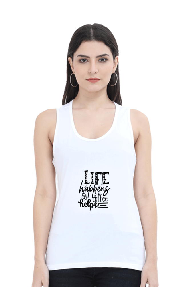 Women Funny & Queen SVG Tank Top -  Coffee