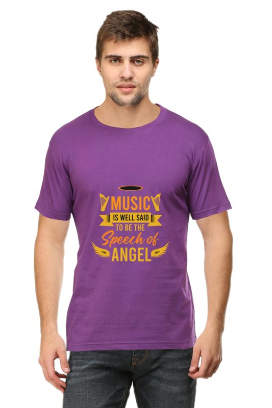 Music Unisex Cotton Round Neck T-shirt - Speech of Angle