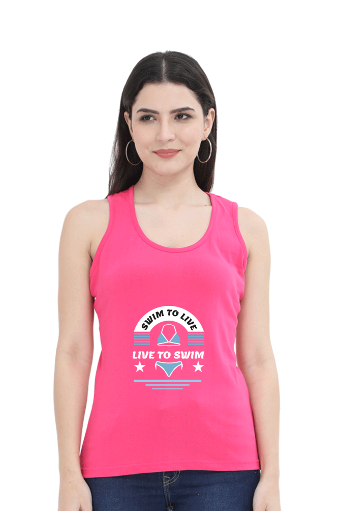 Women Swimming Tank Top -  Live