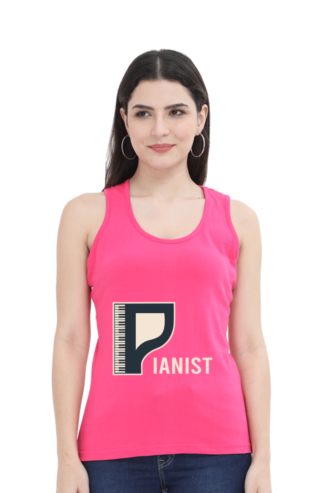 Women Music Tank Top - Pianist