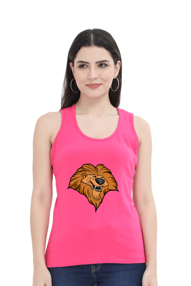 Women Animal's & Monster's Tank Top -  smile lion